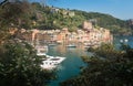 The beautiful Portofino panorama with colorfull houses