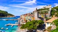 Beautiful coastal town Portovenere, Cinque Terre, Italy. Royalty Free Stock Photo
