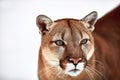 Beautiful Portrait of a Canadian Cougar. mountain lion, puma, panther, Winter scene in the woods. wildlife America