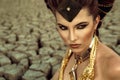 Beautiful portrait of a legendary woman Cleopatra Royalty Free Stock Photo