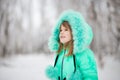 Beautiful portrait of little child enjoying winter Royalty Free Stock Photo