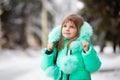 Beautiful portrait of little child enjoying winter Royalty Free Stock Photo