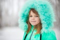 Beautiful portrait of little child enjoying winter Royalty Free Stock Photo