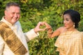 Beautiful portrait of a multi cultural wedding couple Royalty Free Stock Photo