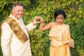 Beautiful portrait of a multi cultural wedding couple Royalty Free Stock Photo