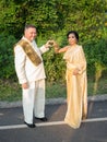 Beautiful portrait of a multi cultural wedding couple Royalty Free Stock Photo