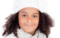 Beautiful portrait of pretty african girl with wool hat Royalty Free Stock Photo