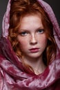 Beautiful portrait of a red-haired teenager girl Royalty Free Stock Photo