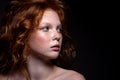 Beautiful portrait of a red-haired teenager girl Royalty Free Stock Photo