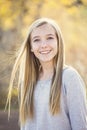 Beautiful Portrait of smiling teen girl outdoors Royalty Free Stock Photo