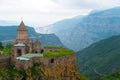 Beautiful postcard view of Tatev Monastery and the mountains