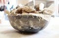 Beautiful pottery bowl pottery working place Royalty Free Stock Photo