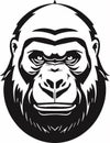 Beautiful and powerful gorilla emblem art vector