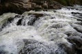 Beautiful powerful Probiy waterfall, Prut river, Yaremche city, Ukraine Royalty Free Stock Photo