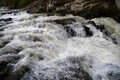 Beautiful powerful Probiy waterfall, Prut river, Yaremche city, Ukraine Royalty Free Stock Photo