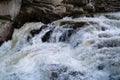 Beautiful powerful Probiy waterfall, Prut river, Yaremche city, Ukraine Royalty Free Stock Photo