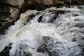 Beautiful powerful Probiy waterfall, Prut river, Yaremche city, Ukraine Royalty Free Stock Photo