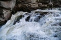 Beautiful powerful Probiy waterfall, Prut river, Yaremche city, Ukraine Royalty Free Stock Photo