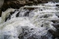 Beautiful powerful Probiy waterfall, Prut river, Yaremche city, Ukraine Royalty Free Stock Photo