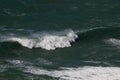 Beautiful powerful wave with froth in sea