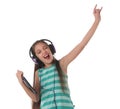 Beautiful pre-teen girl dancing and going crazy Royalty Free Stock Photo