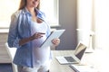 Beautiful pregnant business woman Royalty Free Stock Photo