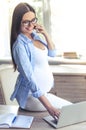 Beautiful pregnant business woman Royalty Free Stock Photo