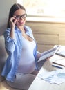 Beautiful pregnant business woman Royalty Free Stock Photo