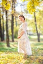 Pregnant female in autumn Royalty Free Stock Photo