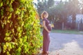 Pregnant female in autumn Royalty Free Stock Photo