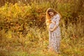 Beautiful Pregnant female in autumn Royalty Free Stock Photo