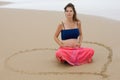 Beautiful pregnant girl on the beach Royalty Free Stock Photo