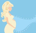 Beautiful pregnant girl card Royalty Free Stock Photo