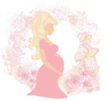 Beautiful pregnant girl card Royalty Free Stock Photo