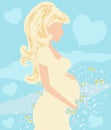 Beautiful pregnant girl card Royalty Free Stock Photo