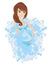 Beautiful pregnant girl card Royalty Free Stock Photo