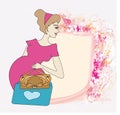 Beautiful pregnant girl frame Royalty Free Stock Photo