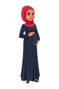 Beautiful pregnant Muslim woman in hijab