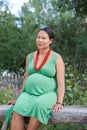 Beautiful pregnant Native American woman Royalty Free Stock Photo