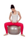 Beautiful pregnant woman doing esercise Royalty Free Stock Photo
