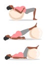 A beautiful pregnant woman is doing exercises with a fitball Royalty Free Stock Photo
