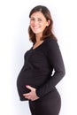 Beautiful pregnant woman isolated over a white background Royalty Free Stock Photo