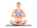 Pregnant woman yoga Royalty Free Stock Photo