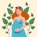 Beautiful pregnant woman portrait. Young mother expecting