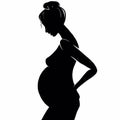 Beautiful pregnant woman shapes sketch illustration portrait