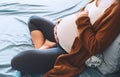 Beautiful pregnant woman waiting of a baby. Royalty Free Stock Photo