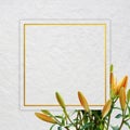 Premium Wedding invitation Template of beautiful flower with golden yellow frame. Wedding invitation, thank you card, save the dat Royalty Free Stock Photo