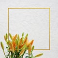 Premium Wedding invitation Template of beautiful flower with golden yellow frame. Wedding invitation, thank you card, save the dat Royalty Free Stock Photo