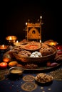 Beautiful presentation of colorful and flavorful Diwali sweets