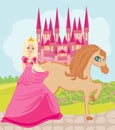The Beautiful princess and her cute horse Royalty Free Stock Photo